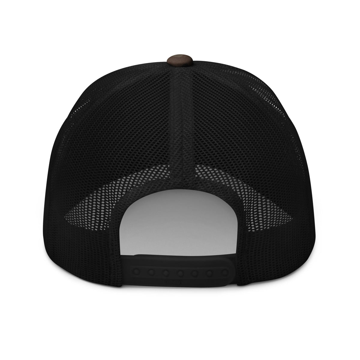 Camouflage trucker hat, back with snapback closure