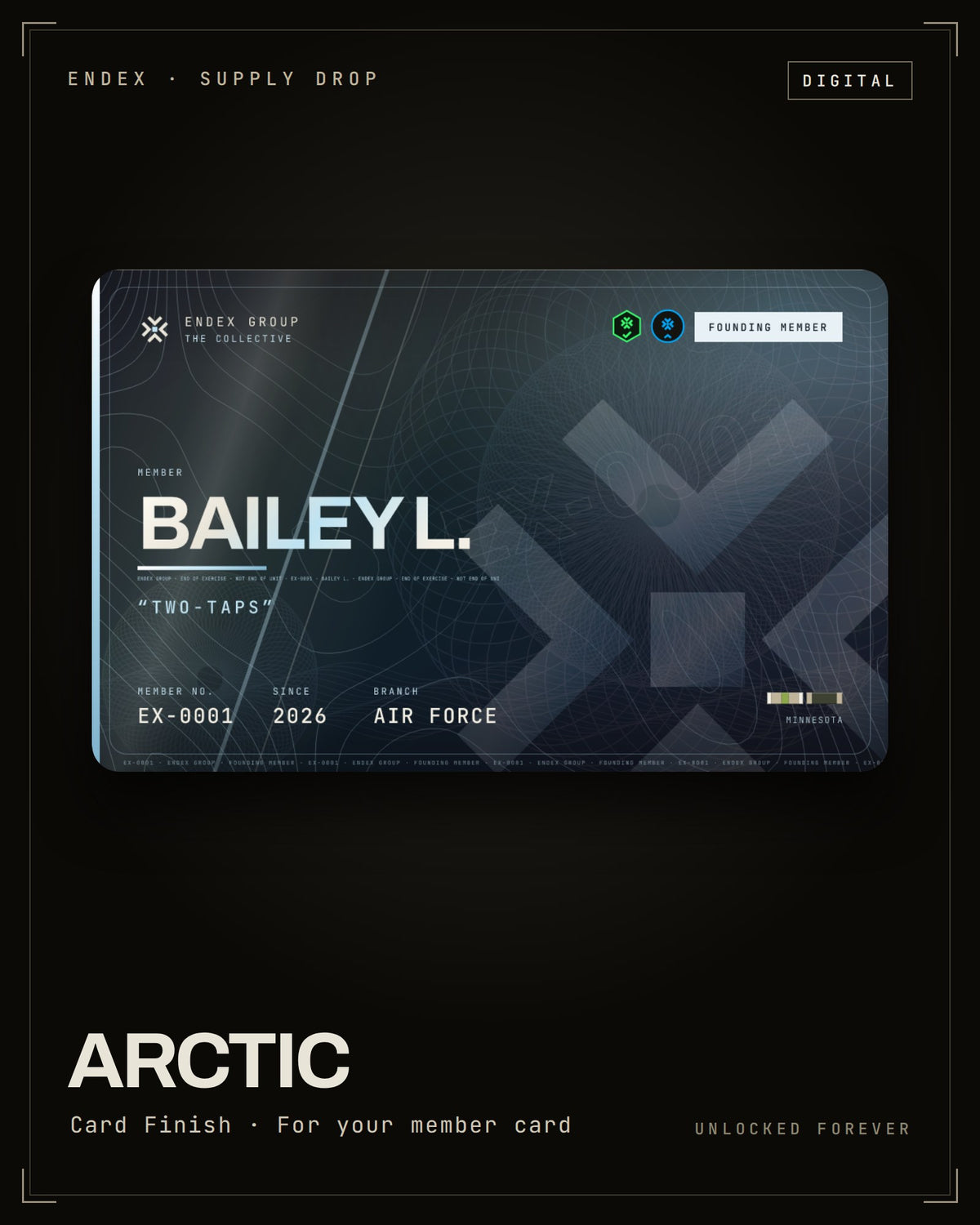 Arctic card finish