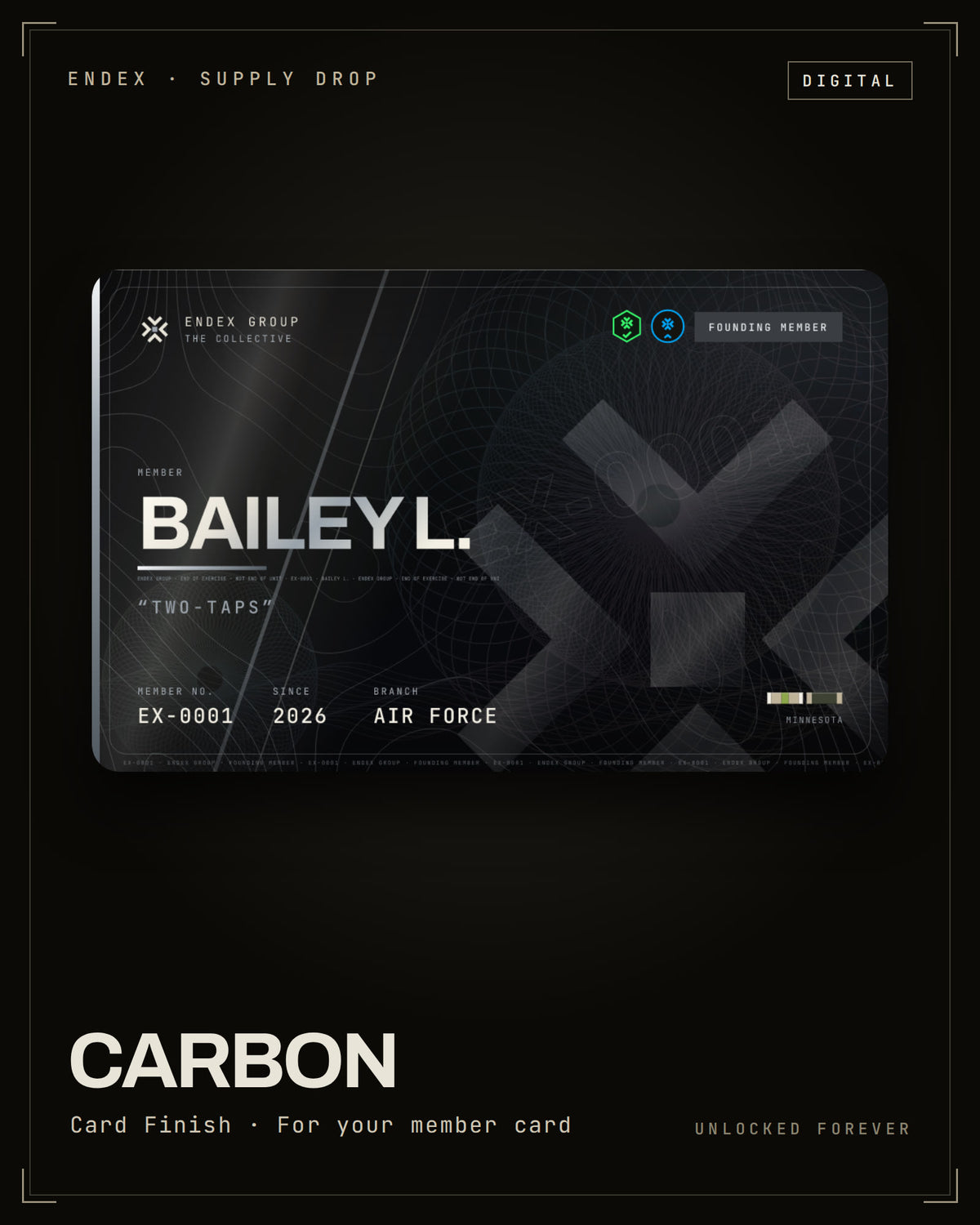 Carbon card finish