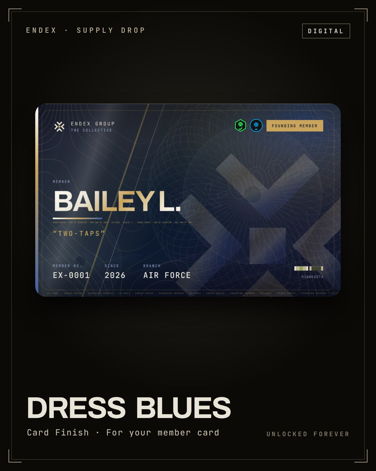 Dress Blues card finish
