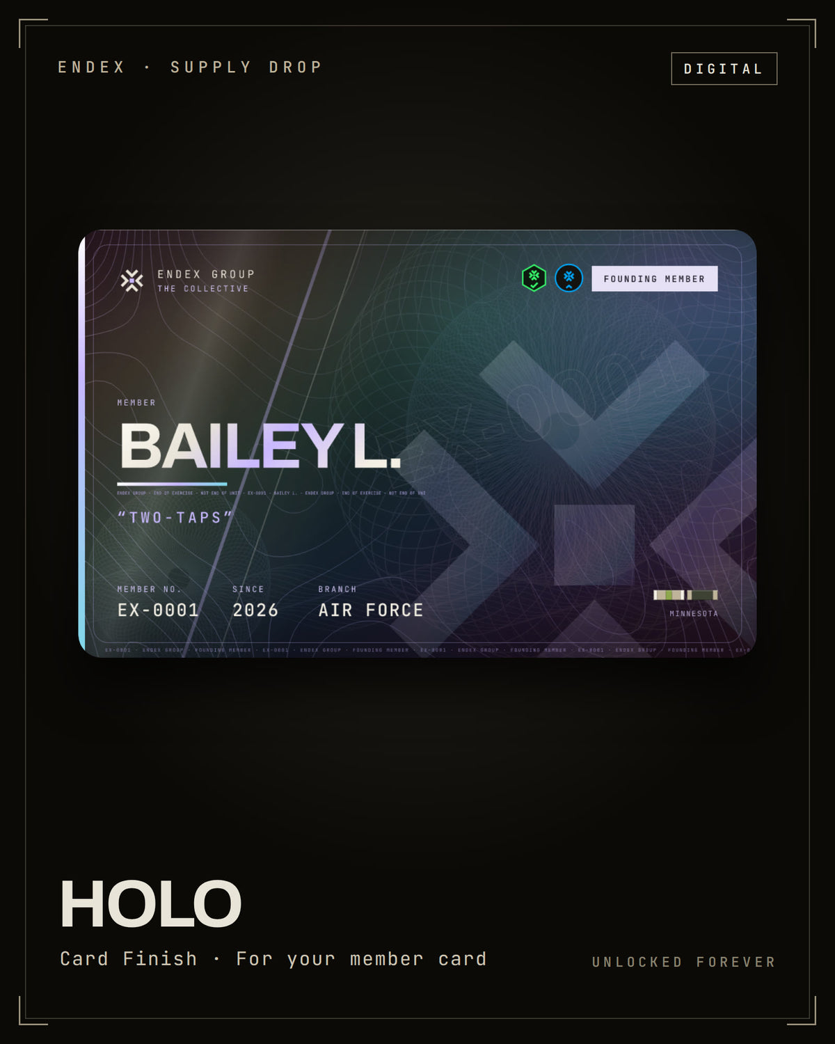 Holo card finish
