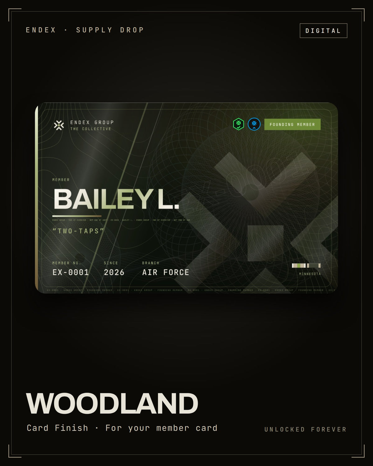 Woodland card finish