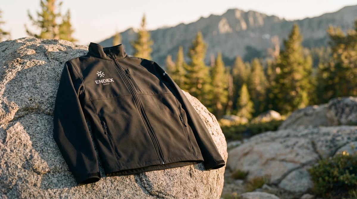 ENDEX Field softshell on alpine granite — homepage band
