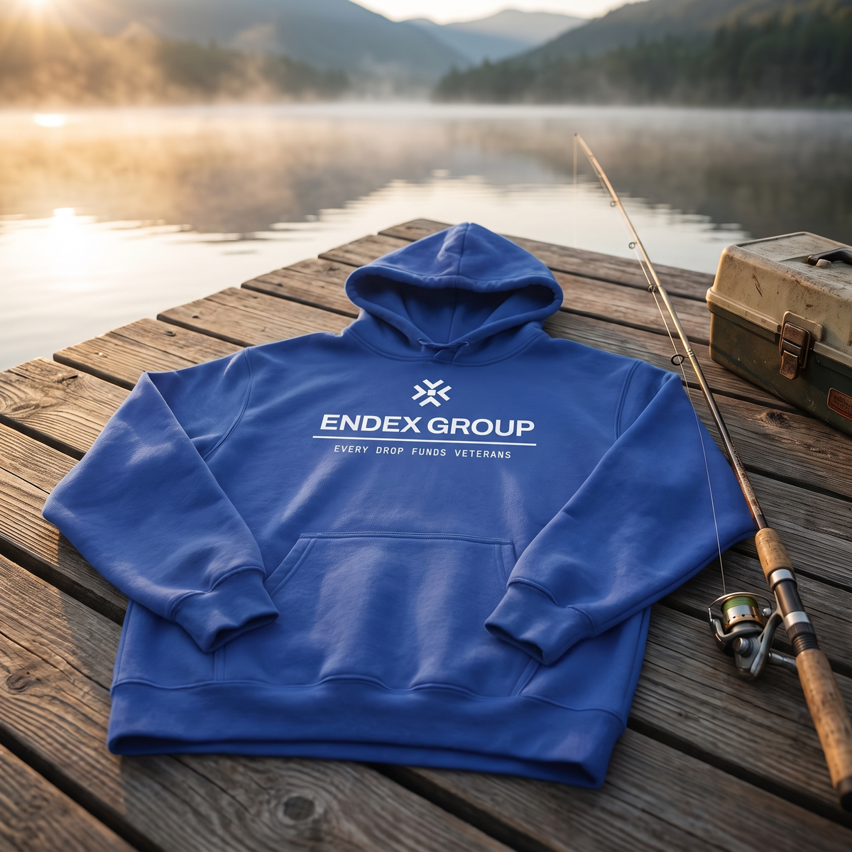 ENDEX Group The Everyday Hoodie in Cobalt — lifestyle shot