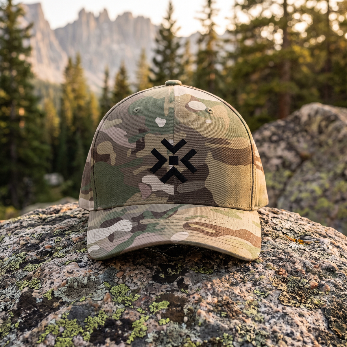 ENDEX Group Field Cap in Multicam Green — lifestyle shot