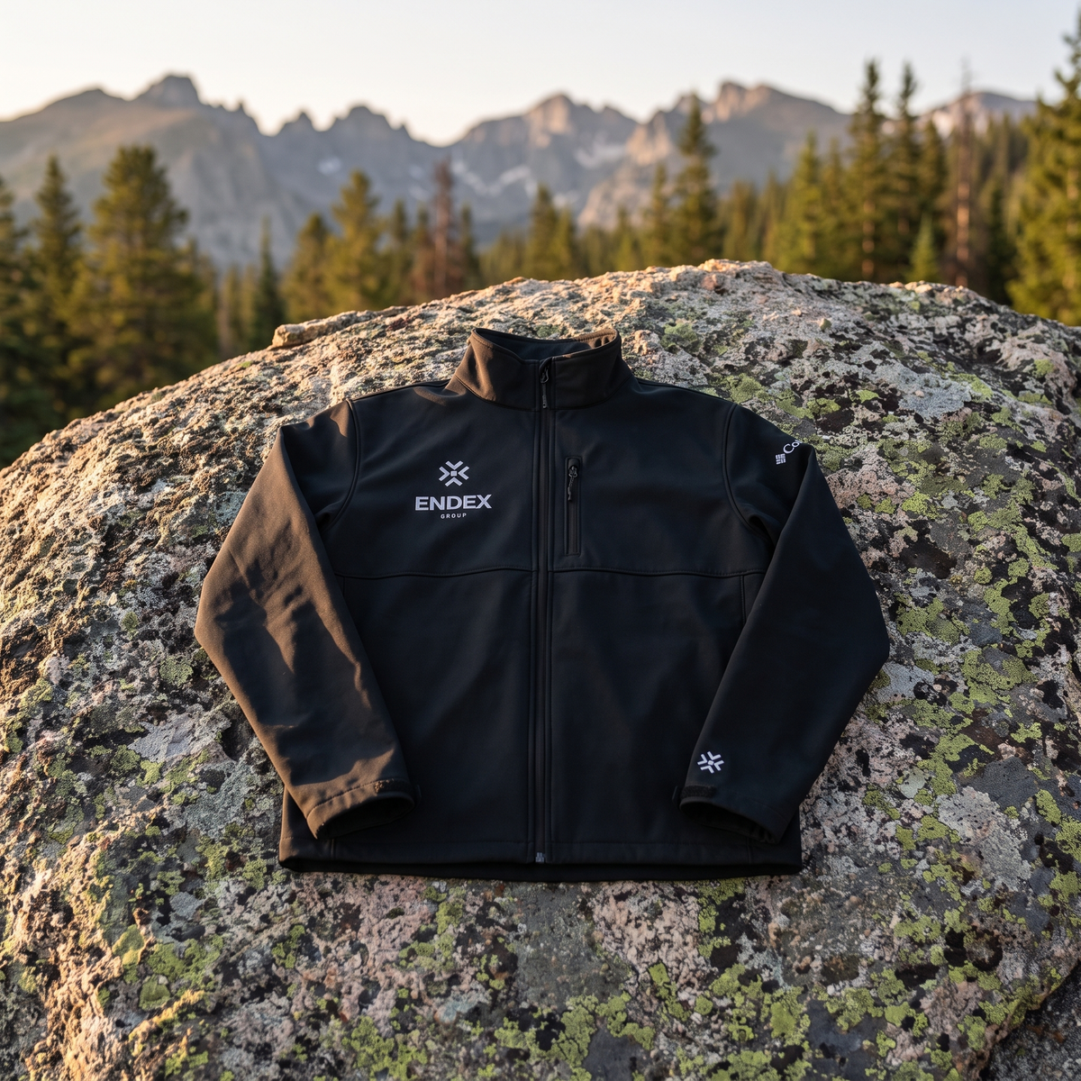 ENDEX Group Field Softshell in Black — lifestyle shot