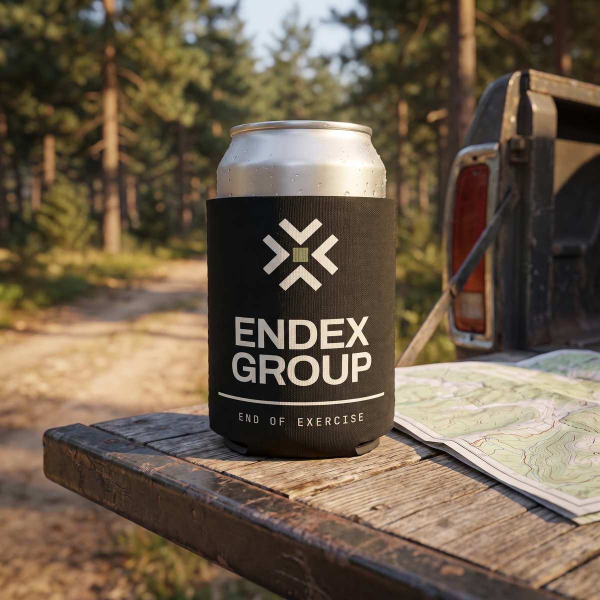 ENDEX Group Muster Can Cooler — lifestyle shot
