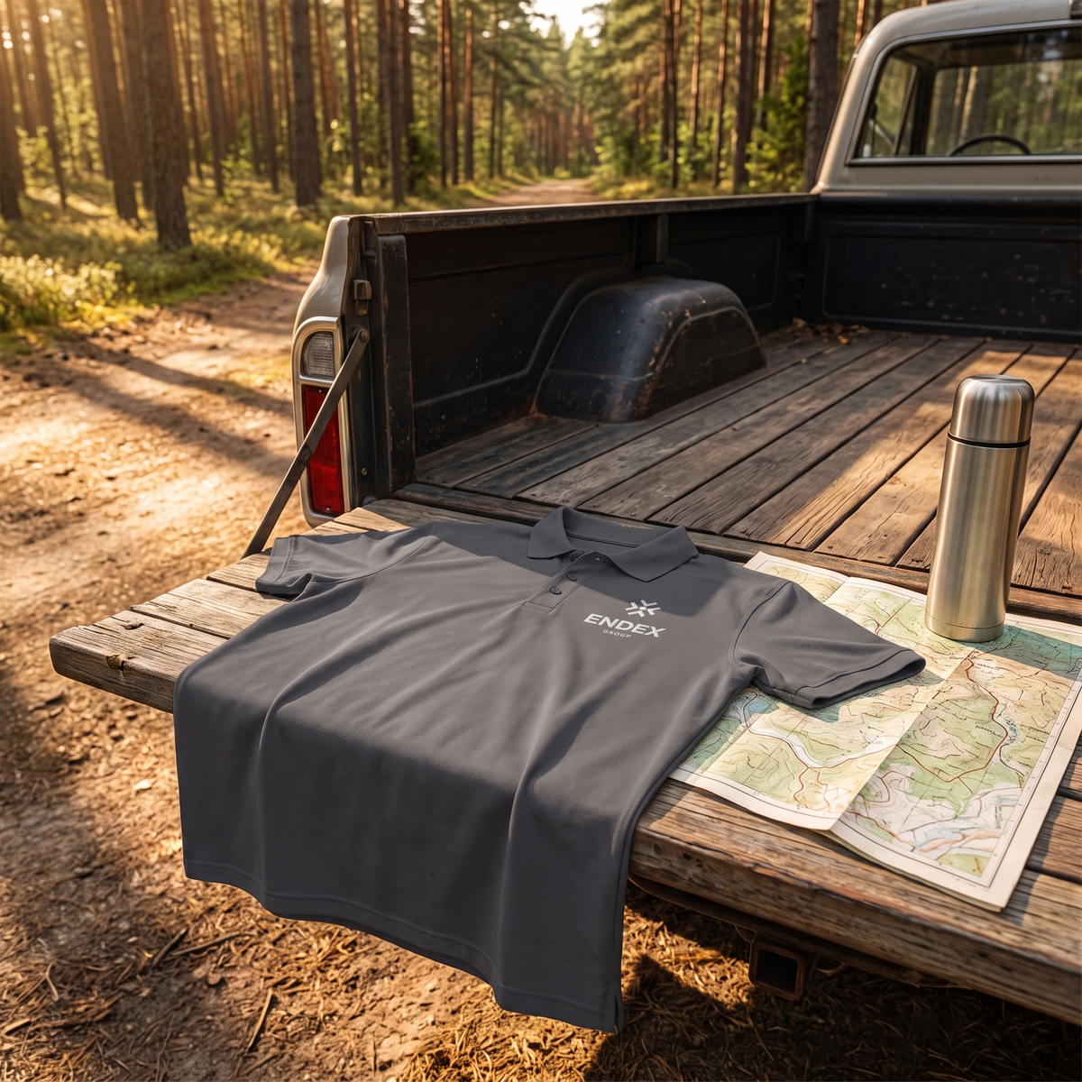 ENDEX Group Consolidate Tee in Mouse Grey — lifestyle shot